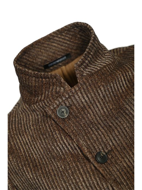 Giacca in corduroy stampato con collo guru GIORGIO ARMANI | EM000144 TE16802P6005